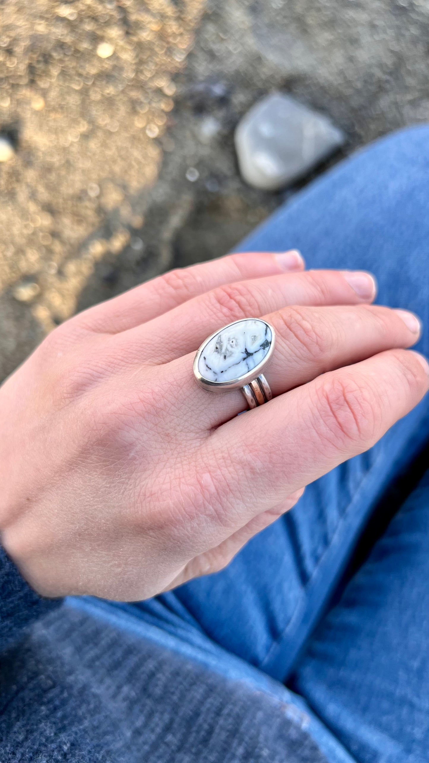 White Buffalo Statement Ring